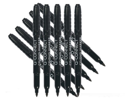 B&Q -  Permanent Marker Fine Bullet Tip Kf02300BlackPack Of 10