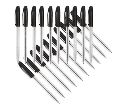 100 (5 BOXES X 20) NEW Q-CONNECT QUALITY MEDIUM BLACK BALLPOINT PENS KF02457 - Image 5