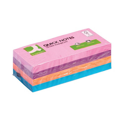 Q-Connect  Rainbow Brilliant Pad 38X51mm 100 Sheets Assorted (Pack 12) - Image 3