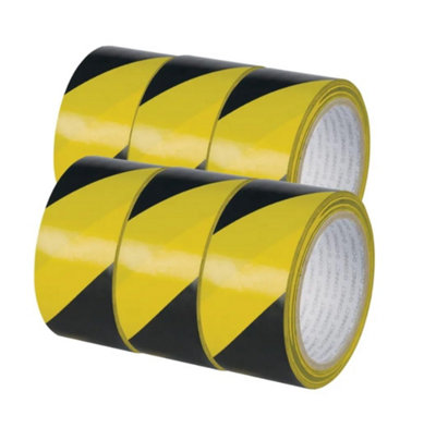 Q-Connect Yellow Black Hazard Tape (Pack of 6) - Image 5