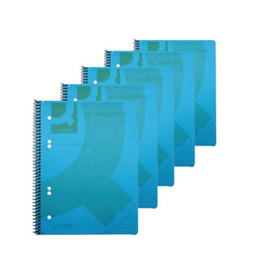 Q-Connect Spiral Bound Polypropylene Notebook 160 Pages A5 Blue 5 Pack - Image 6