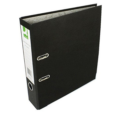 Q-Connect  Lever Arch File Paperbacked A4 Black (10 Pack)  - Image 4