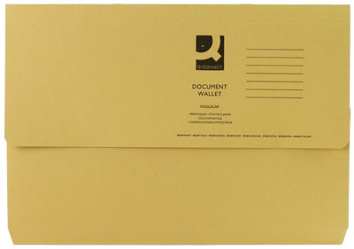 Q-Connect Document Wallet Foolscap Yellow (Pack Of 50) Kf23017 from B&Q
