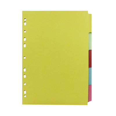 Q-Connect 5-Part Subject Divider Multi-Punched A4 50 Pack KF26081Q - Image 4