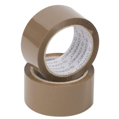 Q-Connect Polypropylene Packaging Tape 50mm X 66M Brown Pack Of 6 from B&Q