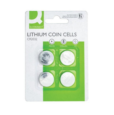 B&Q -  Cr2032 Lithium Coin Cell Batteries Blister Card (Pack Of 4)
