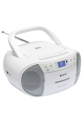 B&Q -  Tdc-280 White Dab Boombox With Tape Deck And Cd Player