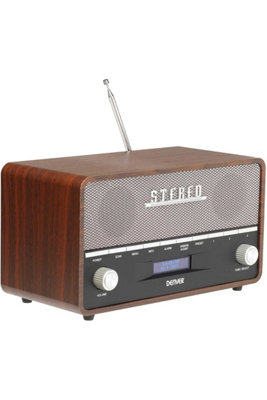 Denver Vintage Dab+ Fm Radio With Bluetooth And Aux - Stylish Wooden Cabinet