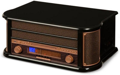Denver MCR-50 Retro Wooden CD Cassette Player HiFi System Black - Image 5
