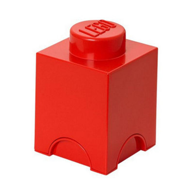 Lego Square 1-Stud 1.2L Stackable Storage Brick Red B&Q