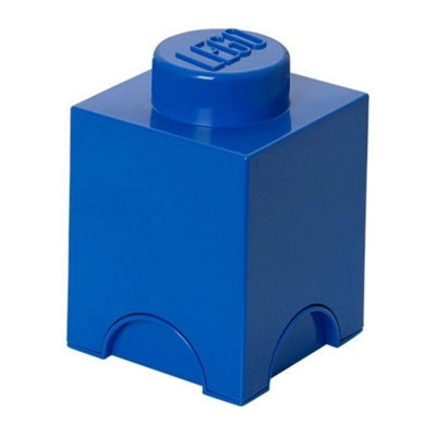B&Q -  Sqaure 1-Stud 1.2L Stackable Storage Brick Blue