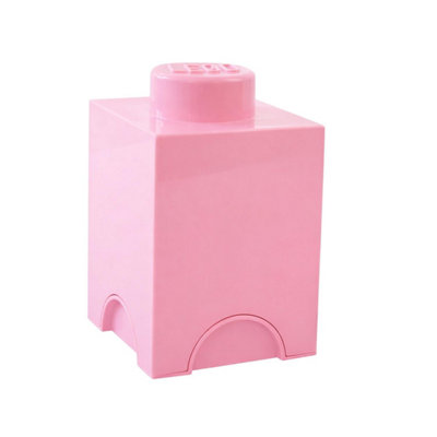 Lego Square 1-Stud 1.2L Stackable Storage Brick Light Pink from B&Q