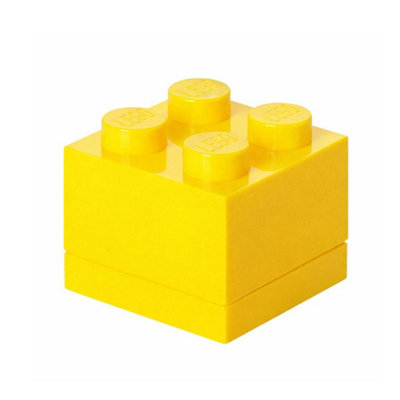 LEGO Mini Box 4 Knobs Yellow - Versatile Small Storage Box for Snacks, Jewellery, Hair Accessories, Souvenirs & More - Dishwasher Safe, 46x46x43 mm - Image 6
