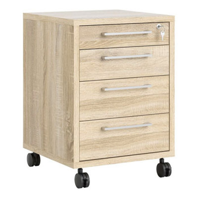 Furniture To Go Florence 4 Drawer Oak Mobile Cabinet - Image 3