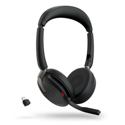 Jabra Evolve2 65 Flex - Stereo Headset with Bluetooth, Wireless Charging Pad, Noise-cancelling Jabra ClearVoice Technology and Hybrid ANC - Certified for MS Teams - Black - Image 15