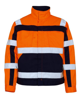 Mascot Safe Compete Cameta Work JacketHi-Vis Orange (Hi-Vis Orange/navy Blue)  (Small) from B&Q
