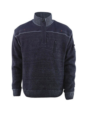 B&Q -  Frontline Naxos Knitted Jumper (Blue Grey)  (Medium)
