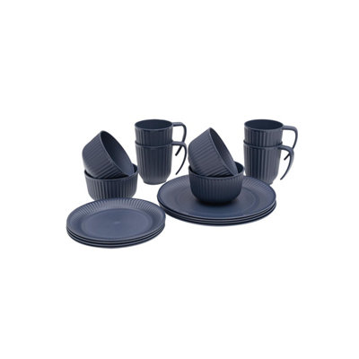 B&Q -  Delish 4 Dinner SetNavy Night