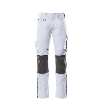 Mascot Unique Mannheim TrousersWhite/dark Anthracite   (36.5) (Leg LengthShort) from B&Q