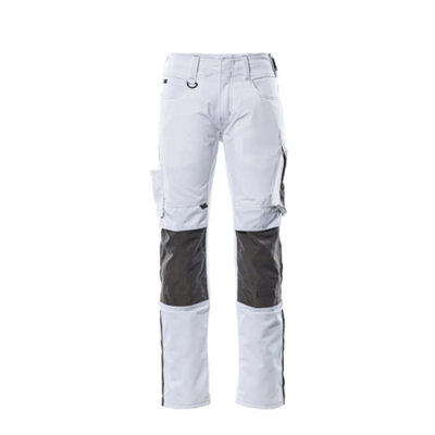 Mascot Unique Mannheim TrousersWhite/dark Anthracite   (38.5) (Leg LengthShort) from B&Q