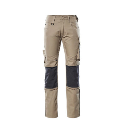 Mascot Unique Mannheim TrousersLight Khaki/black   (38.5) (Leg LengthLong) from B&Q
