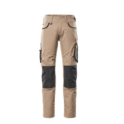Mascot Unique Lemberg TrousersLight Khaki/black  (34.5) (Leg LengthLong) from B&Q