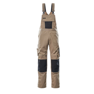 Mascot Unique Augsburg Bib & BraceLight Khaki/black   (30.5) (Leg LengthShort) from B&Q