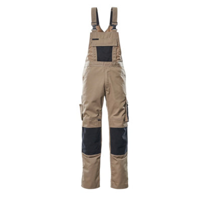 Mascot Unique Augsburg Bib & BraceLight Khaki/black   (36.5) (Leg LengthShort) from B&Q