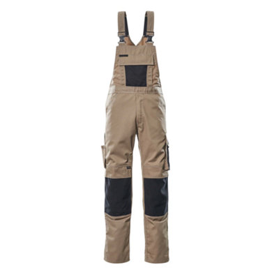 Mascot Unique Augsburg Bib & BraceLight Khaki/black   (28.5) (Leg LengthRegular) from B&Q