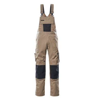 Mascot Unique Augsburg Bib & BraceLight Khaki/black   (34.5) (Leg LengthRegular) from B&Q