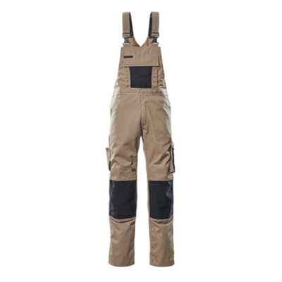 Mascot Unique Augsburg Bib & BraceLight Khaki/black   (40.5) (Leg LengthRegular) from B&Q