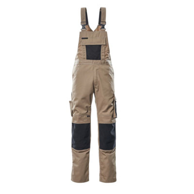 Mascot Unique Augsburg Bib & BraceLight Khaki/black   (44.5) (Leg LengthRegular) from B&Q