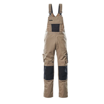Mascot Unique Augsburg Bib & BraceLight Khaki/black   (46.5) (Leg LengthRegular) from B&Q