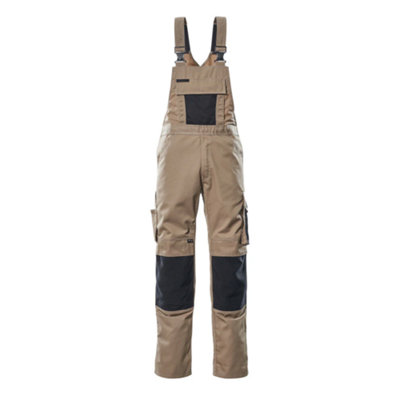 Mascot Unique Augsburg Bib & BraceLight Khaki/black   (48.5) (Leg LengthRegular) from B&Q