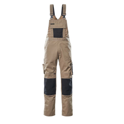 Mascot Unique Augsburg Bib & BraceLight Khaki/black   (30.5) (Leg LengthLong) from B&Q