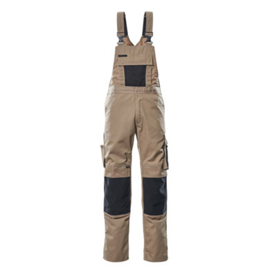 Mascot Unique Augsburg Bib & BraceLight Khaki/black   (34.5) (Leg LengthLong) from B&Q