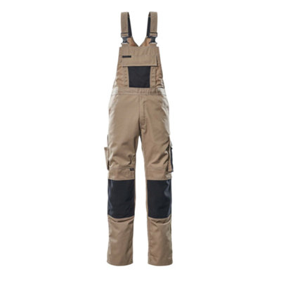 Mascot Unique Augsburg Bib & BraceLight Khaki/black   (38.5) (Leg LengthLong) from B&Q