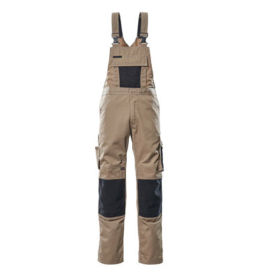 Mascot Unique Augsburg Bib & BraceLight Khaki/black   (40.5) (Leg LengthLong) from B&Q