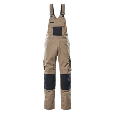 Mascot Unique Augsburg Bib & BraceLight Khaki/black   (42.5) (Leg LengthLong) from B&Q