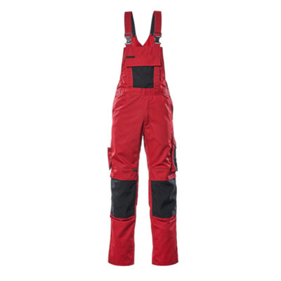 Mascot Unique Augsburg Bib & BraceRed/black   (36.5) (Leg LengthShort) from B&Q