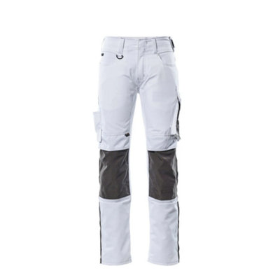 Mascot Unique Mannheim TrousersWhite/dark Anthracite   (28) (Leg LengthRegular) from B&Q
