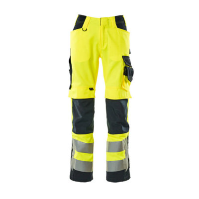 Mascot Safe Supreme Kendal TrousersHi-Vis Yellow/dark Navy Blue   (36.5) (Leg LengthLong) from B&Q