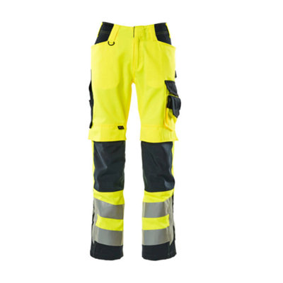 Mascot Safe Supreme Kendal TrousersHi-Vis Yellow/dark Navy Blue   (44.5) (Leg LengthLong) from B&Q