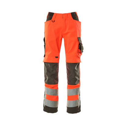 Mascot Safe Supreme Kendal TrousersHi-Vis Red/dark Anthracite   (35.5) (Leg LengthLong) from B&Q