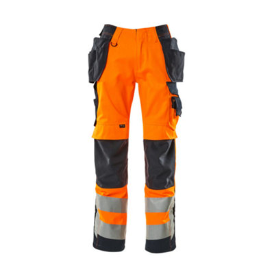 Mascot Safe Supreme Wigan Craftsmen's TrousersHi-Vis Orange/dark Navy Blue   (46.5) (Leg LengthLong) from B&Q