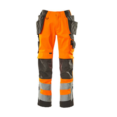 Mascot Safe Supreme Wigan Craftsmen's TrousersHi-Vis Orange/dark Anthracite   (32.5) (Leg LengthLong) from B&Q
