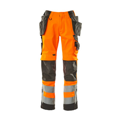 Mascot Safe Supreme Wigan Craftsmen's TrousersHi-Vis Orange/dark Anthracite   (35.5) (Leg LengthLong) from B&Q