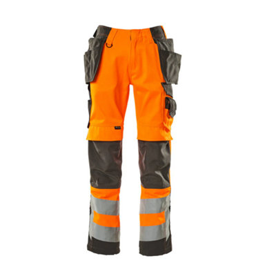 Mascot Safe Supreme Wigan Craftsmen's TrousersHi-Vis Orange/dark Anthracite   (46.5) (Leg LengthLong) from B&Q