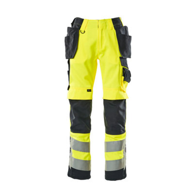 Mascot Safe Supreme Wigan Craftsmen's TrousersHi-Vis Yellow/dark Navy Blue   (32.5) (Leg LengthShort) from B&Q