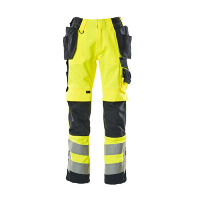 Mascot Safe Supreme Wigan Craftsmen's TrousersHi-Vis Yellow/dark Navy Blue   (34.5) (Leg LengthShort) from B&Q